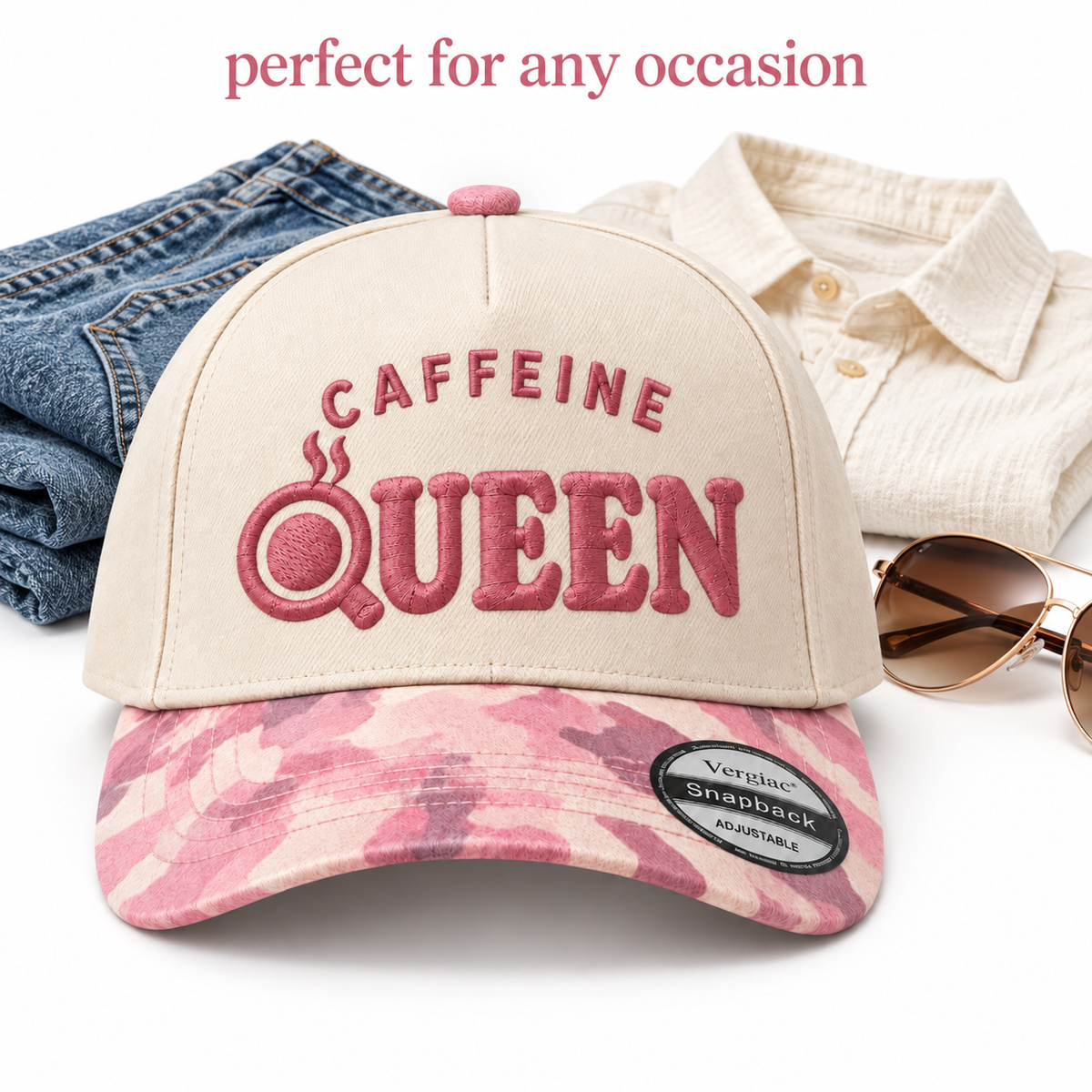 Caffeine Queen Coffee 5-Panel Trucker Hat product details