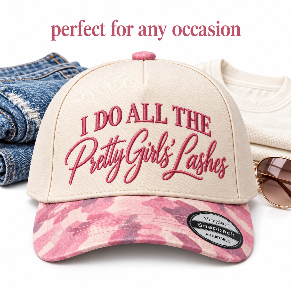 I Do All The Pretty Girls Lashes 5-Panel Trucker Hat product details