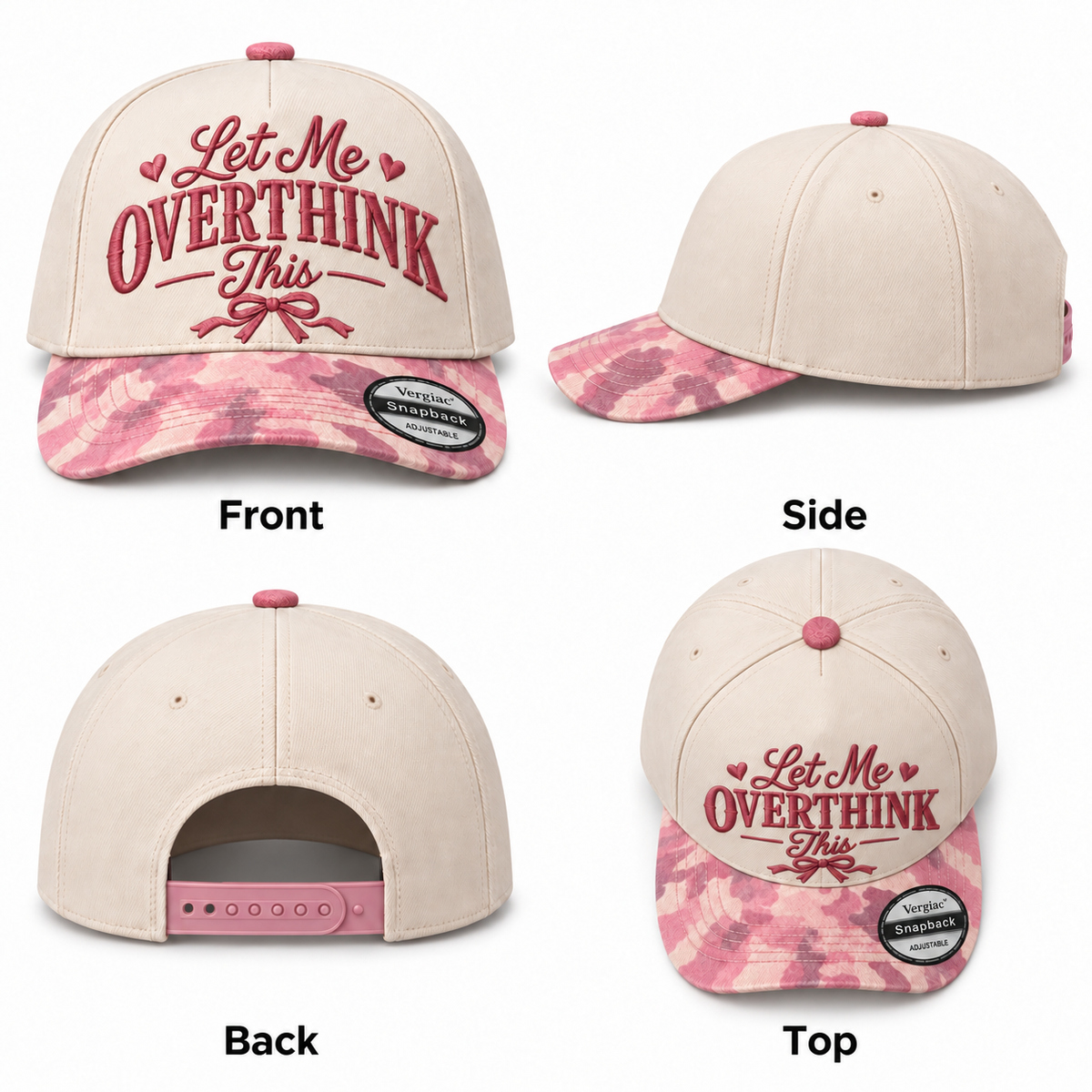 Let Me Overthink This Heart 5-Panel Trucker Hat product details