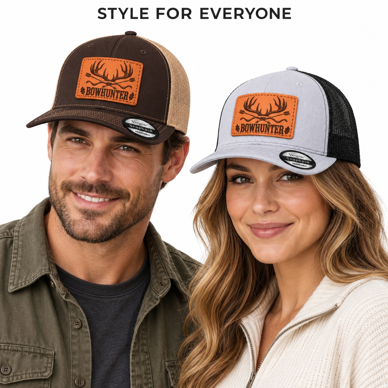 Bowhunter Leather Patch Trucker Hat product details