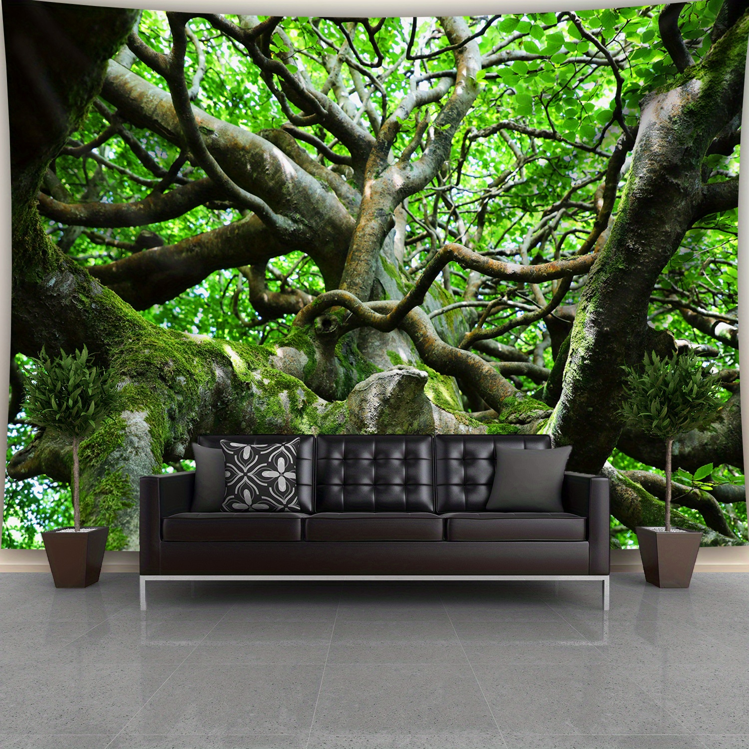 1pc Ultra Large Size Ancient Big Tree Trunk Aesthetics Print Tapestry Free Hanging Clips For Living Room Bedroom Office Party Birthday Gift Decoration_voghion.com