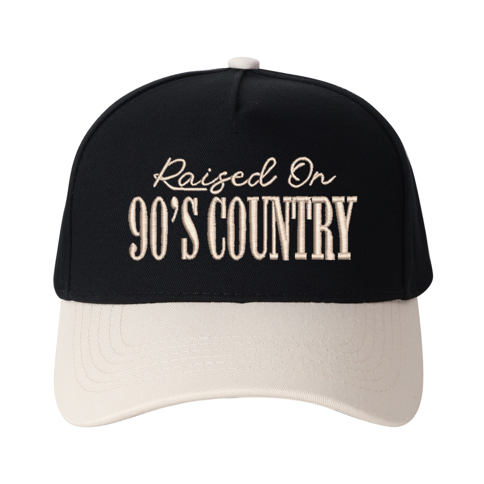Raised On 90's Country Embroidered Trucker Hat product details