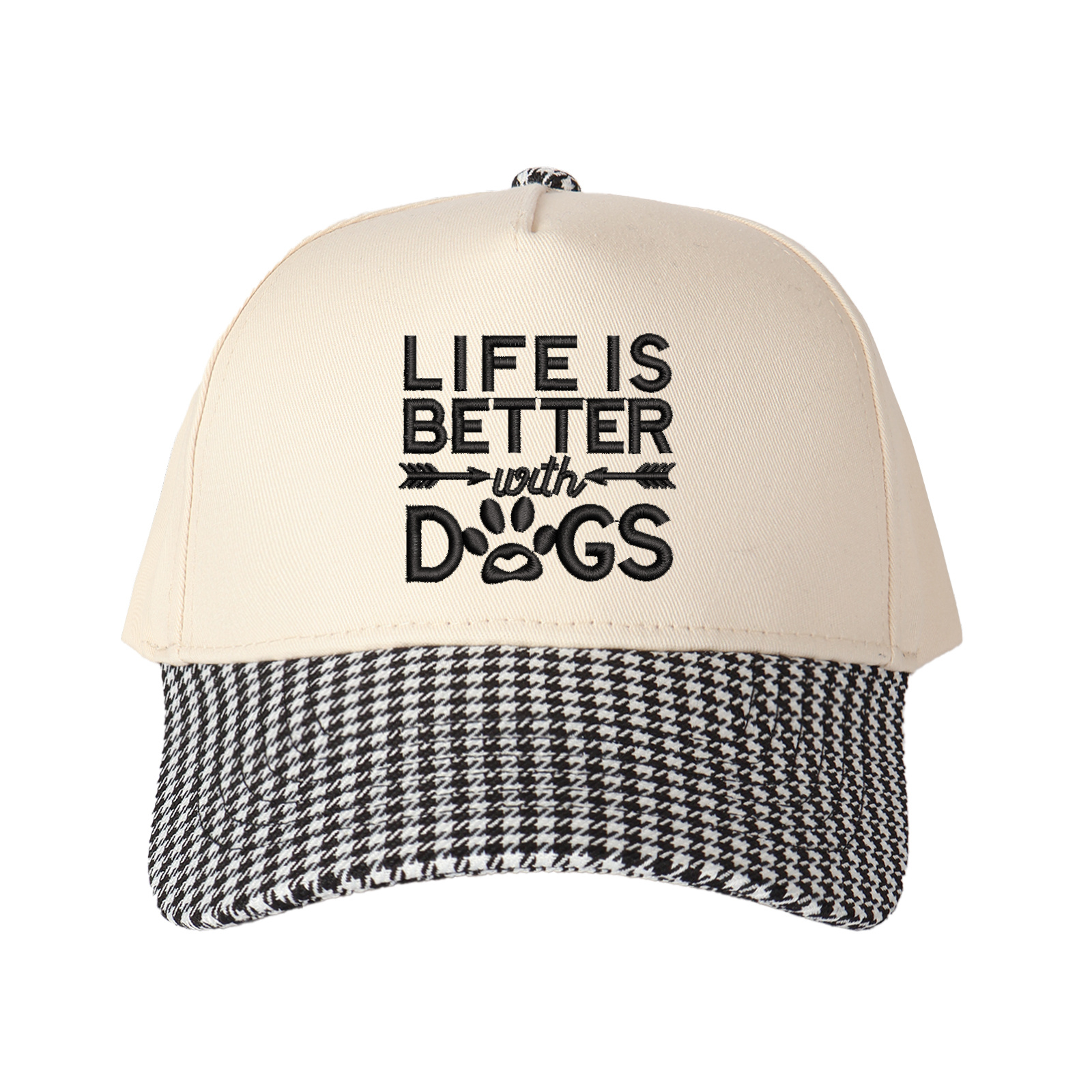 Life Is Better With Dogs Embroidered Trucker Hat product details