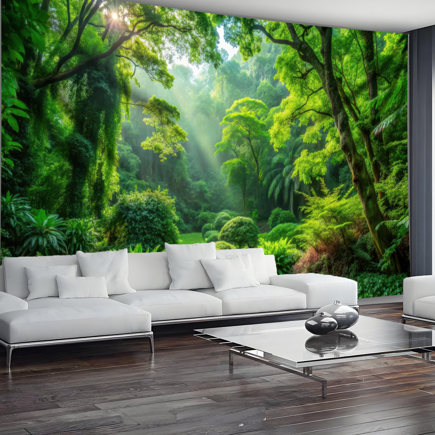 Aesthetic Natural Forest Landscape Printed Large Tapestry Polyester Wall Hanging Decoration For Living Room Bedroom Party Includes Free Hanging Clips_voghion.com
