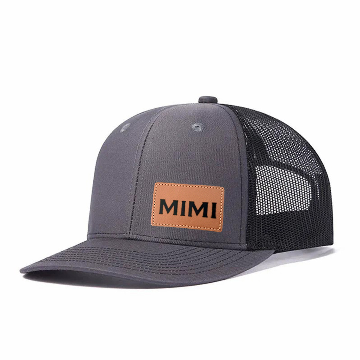 Mimi Leather Patch Trucker Hat product details