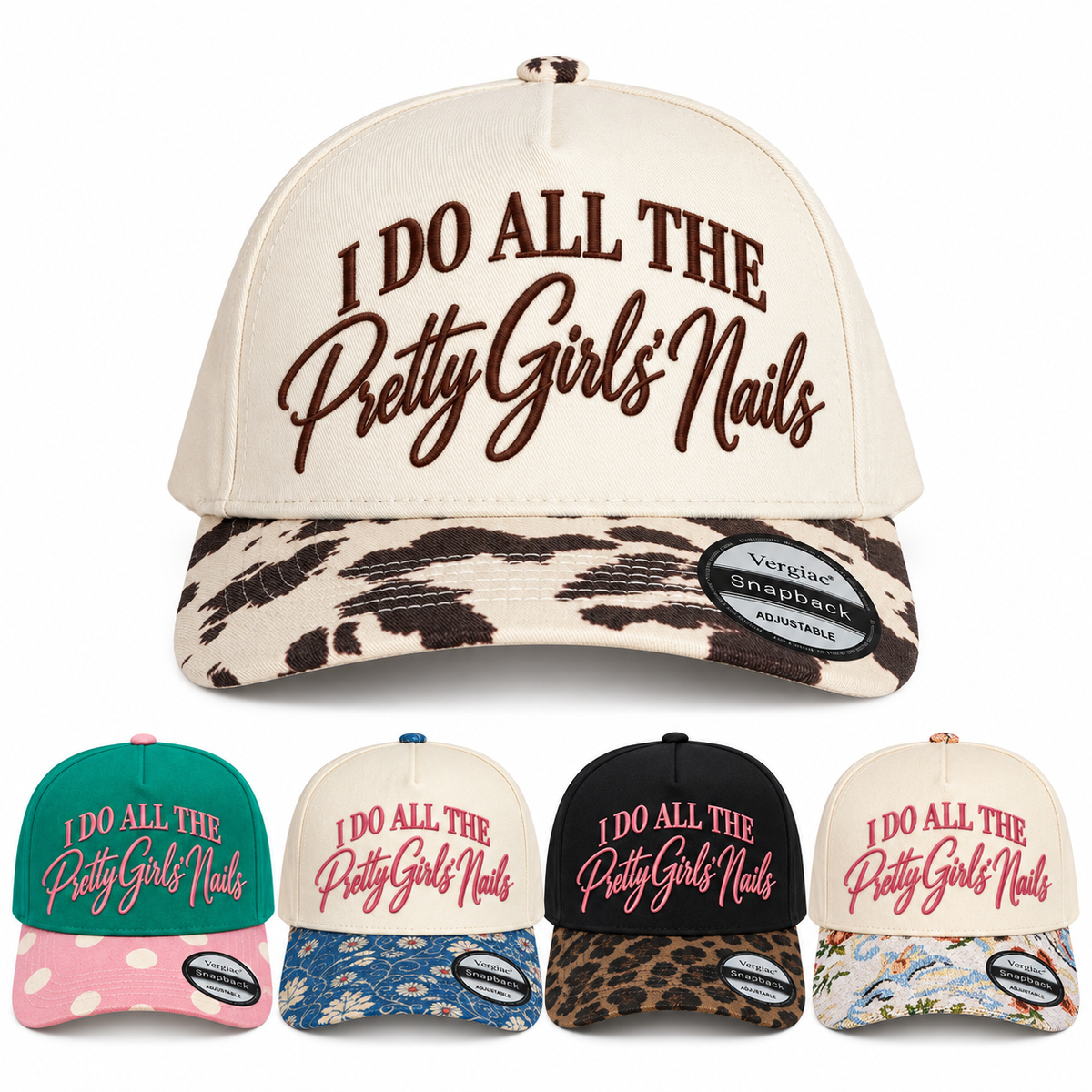 I Do All The Pretty Girls Nails Nail Art-themed 5-Panel Trucker Hat product details