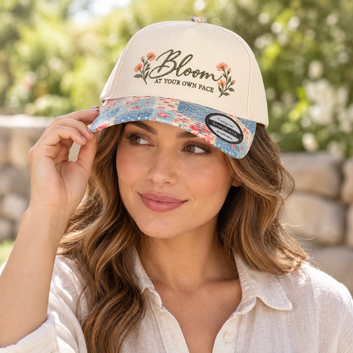 Bloom At Your Own Pace 5-Panel Trucker Hat product details