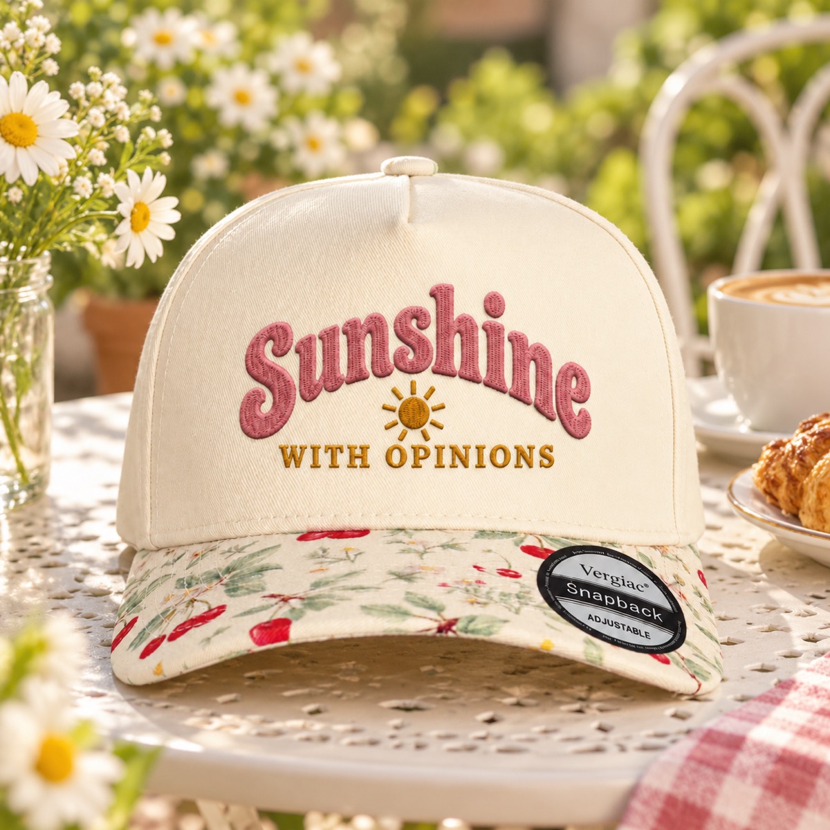 Sunshine With Opinions 5-Panel Trucker Hat product details