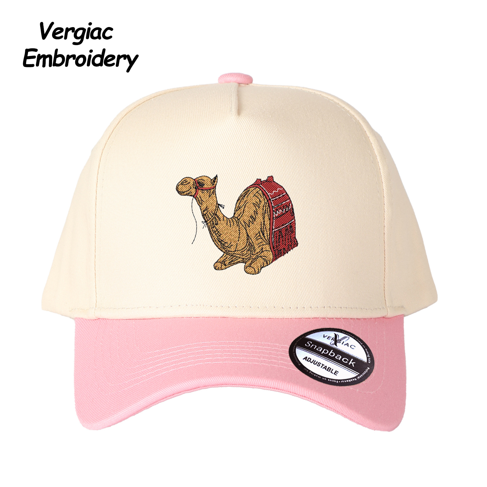 Camel Embroidered Trucker Hat product details
