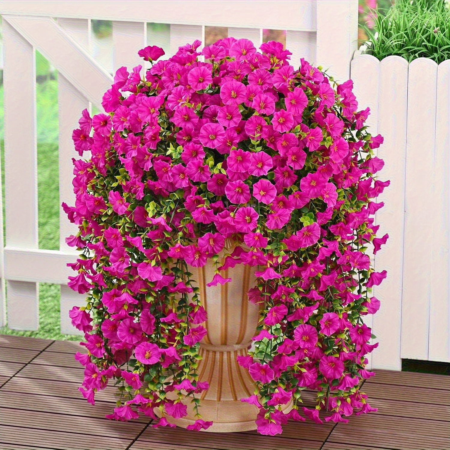 4Pcs UV Resistant Artificial Hanging Morning Glory Flower Faux