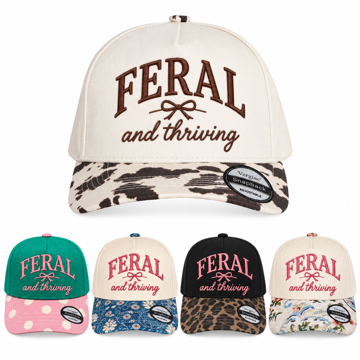 Feral And Thriving 5-Panel Trucker Hat product details
