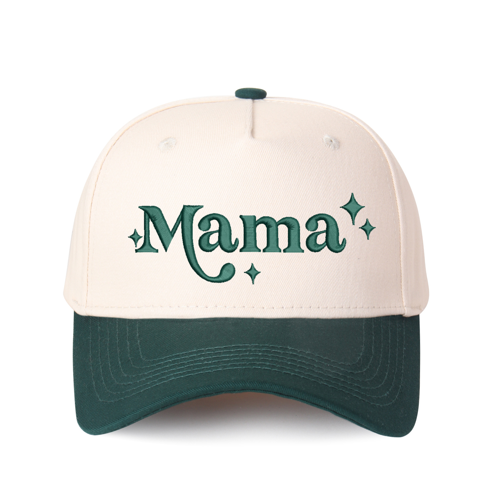 Star-accented Mama Embroidered Trucker Hat product details