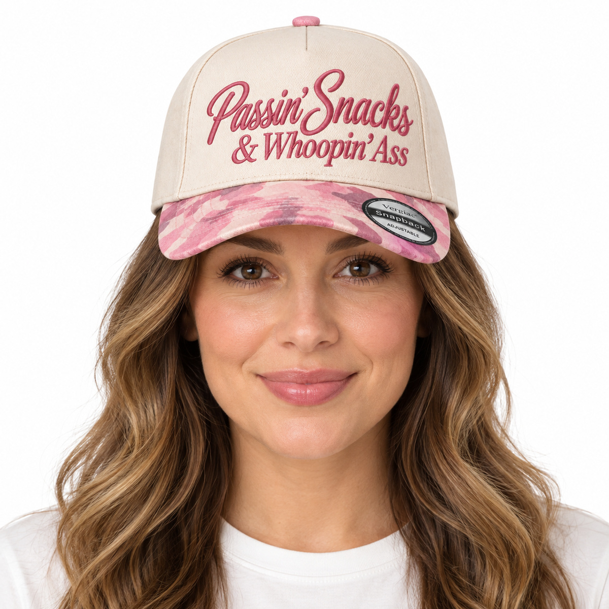 Passin Snacks & Whoopin Ass Novelty 5-Panel Trucker Hat product details