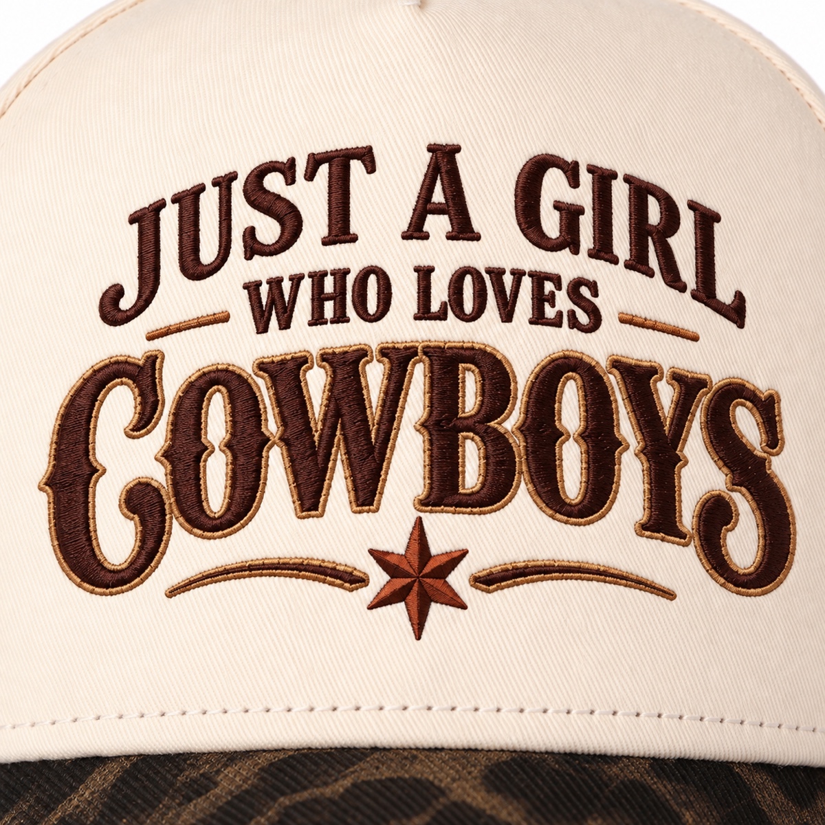 Just A Girl Who Loves Cowboys Western 5-Panel Trucker Hat product details