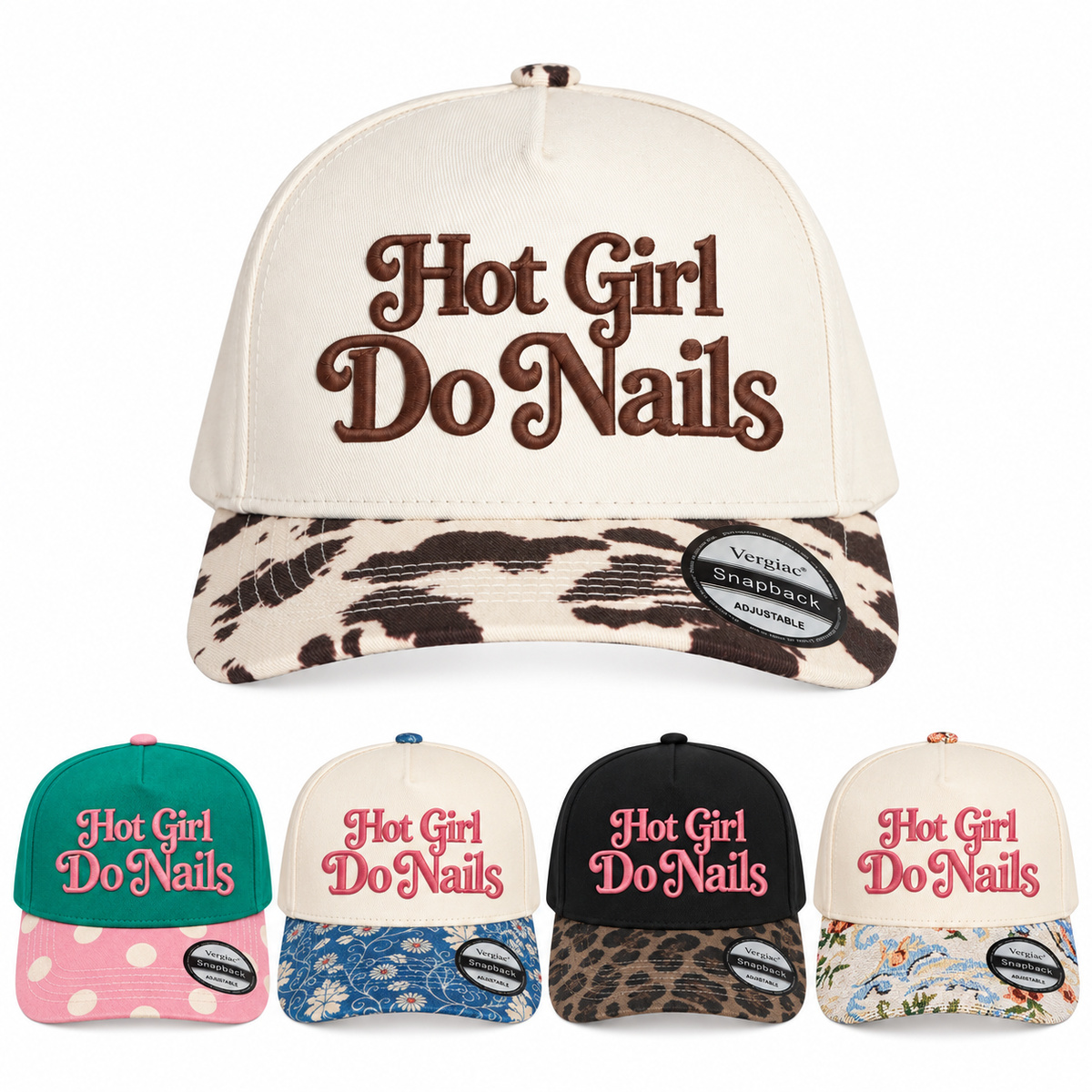 Hot Girl Do Nails Vintage 5-Panel Trucker Hat product details