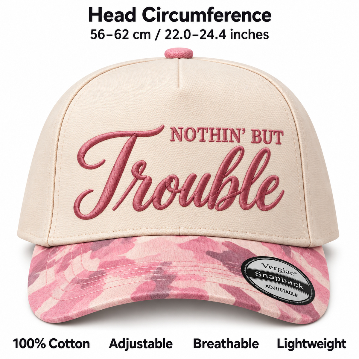 Nothin But Trouble 5-Panel Trucker Hat product details