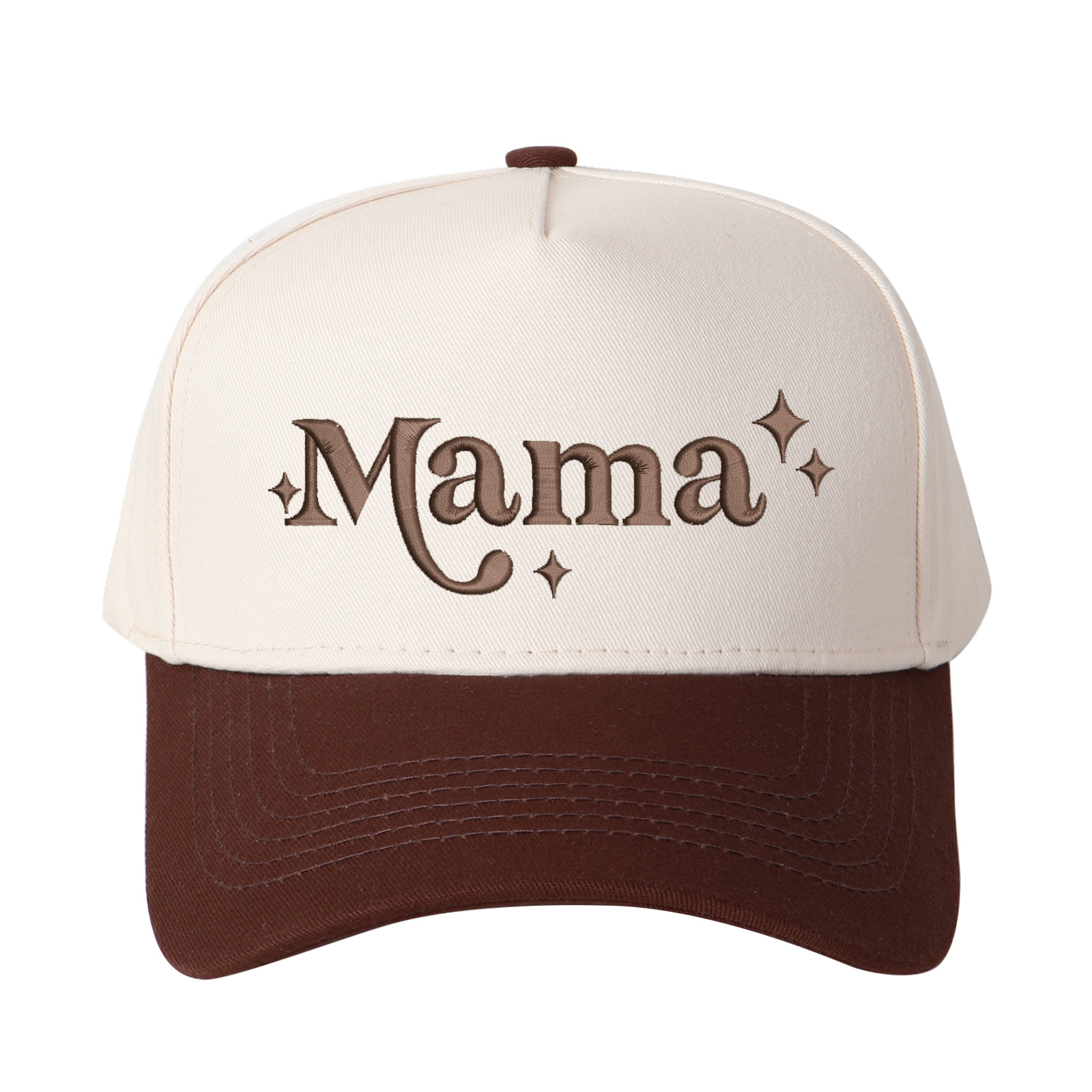 Star-accented Mama Embroidered Trucker Hat product details