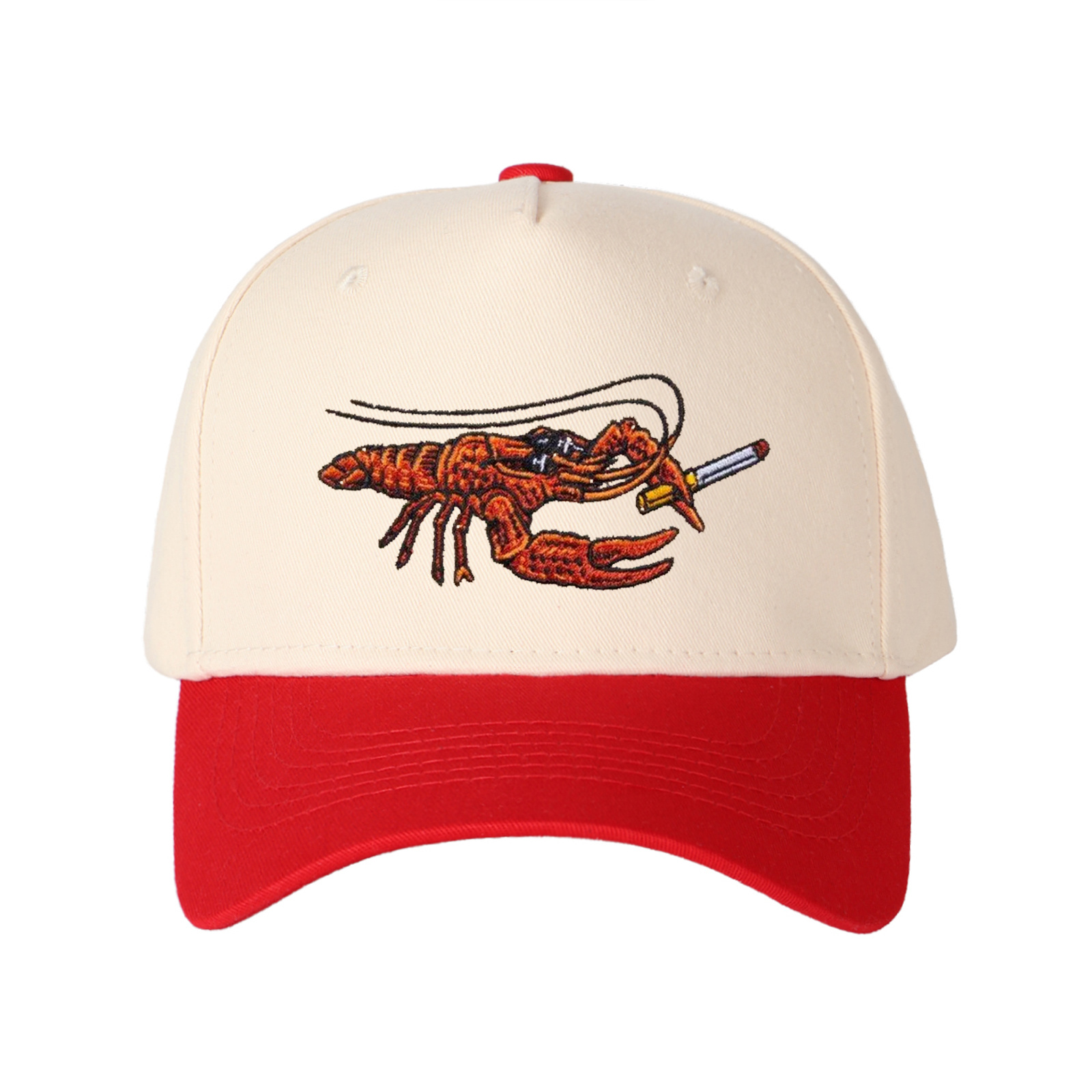 Cartoon Crayfish Embroidered Trucker Hat product details