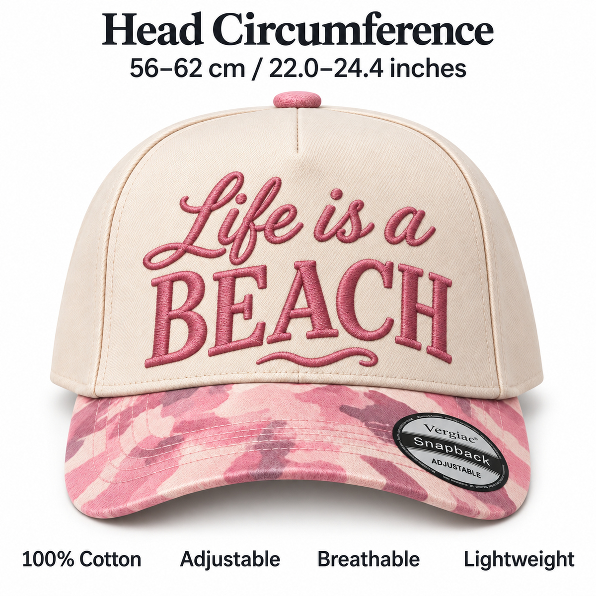 Life Is A Beach 5-Panel Trucker Hat product details