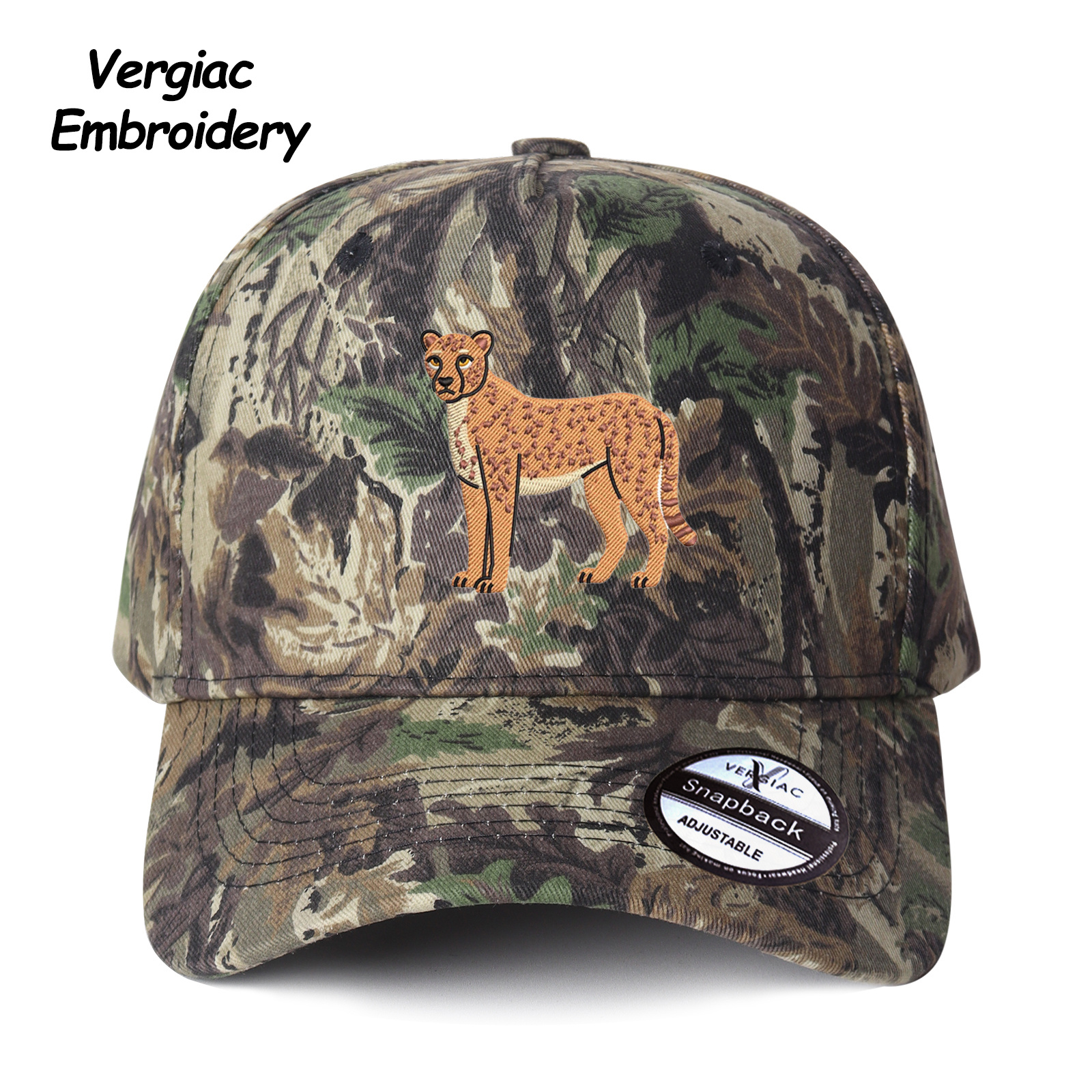 Cheetah Embroidered Trucker Hat product details