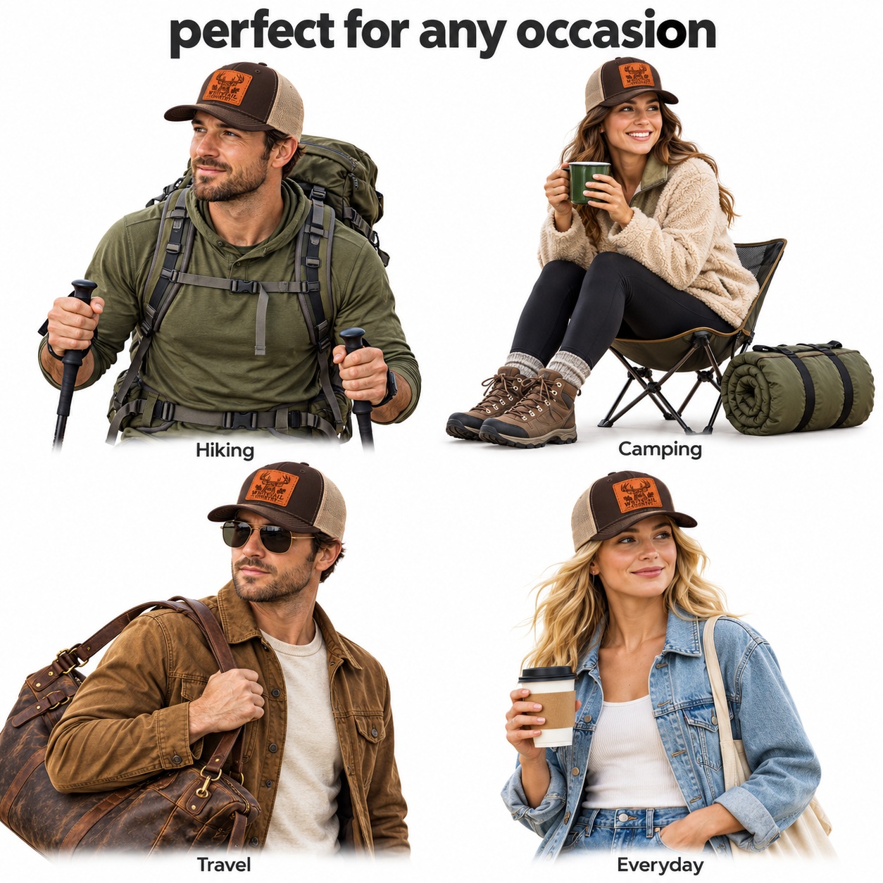 Whitetail Country Leather Patch Trucker Hat product details
