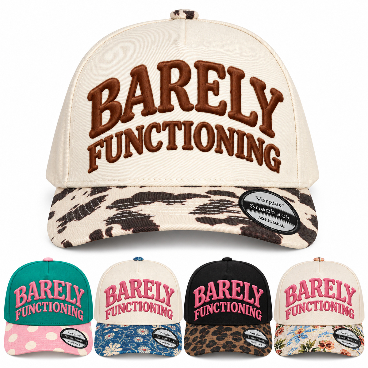 Barely Functioning 5-Panel Trucker Hat product details