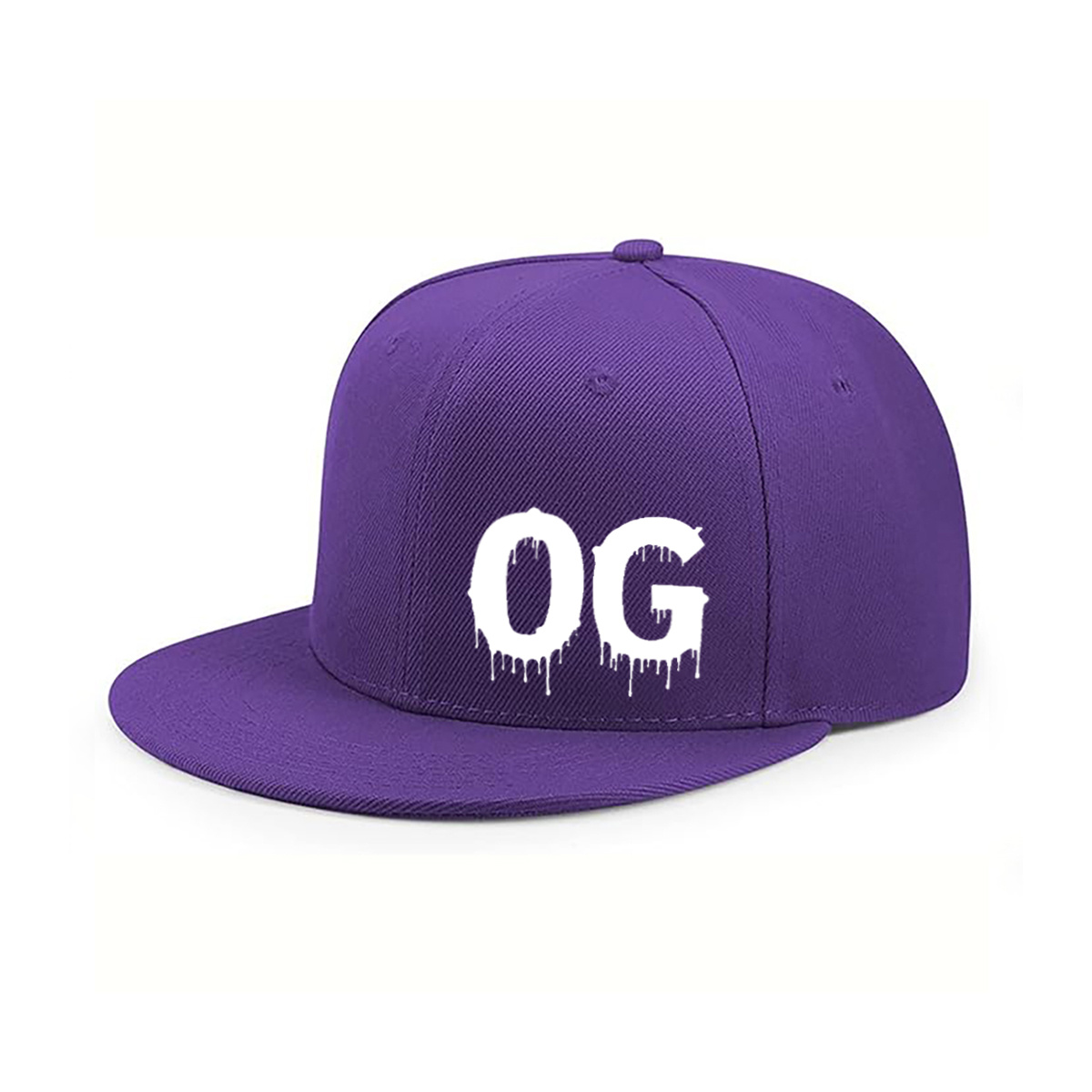 Vintage Og Dripping Print Flat Brim Snapback Hat product details