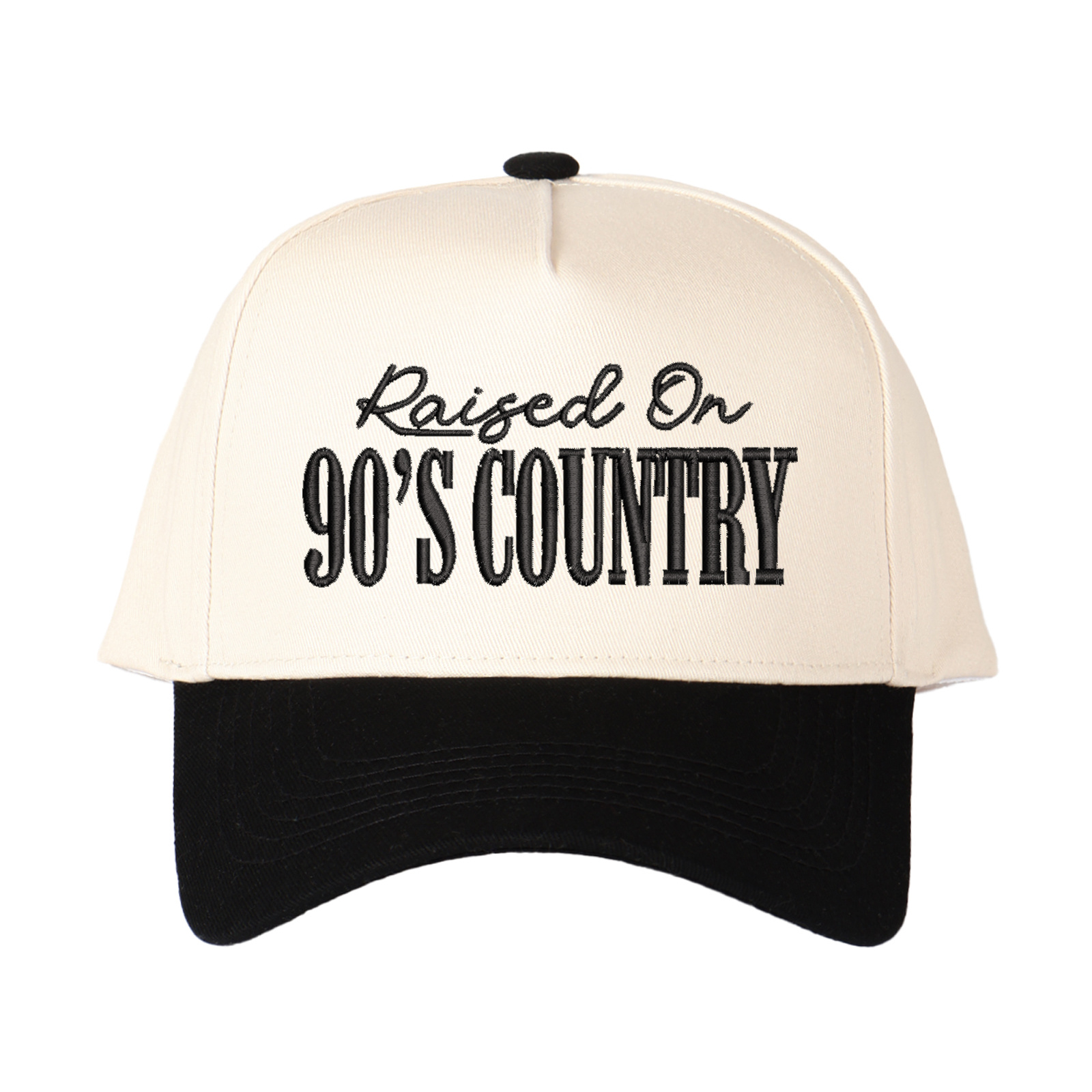 Raised On 90's Country Embroidered Trucker Hat product details