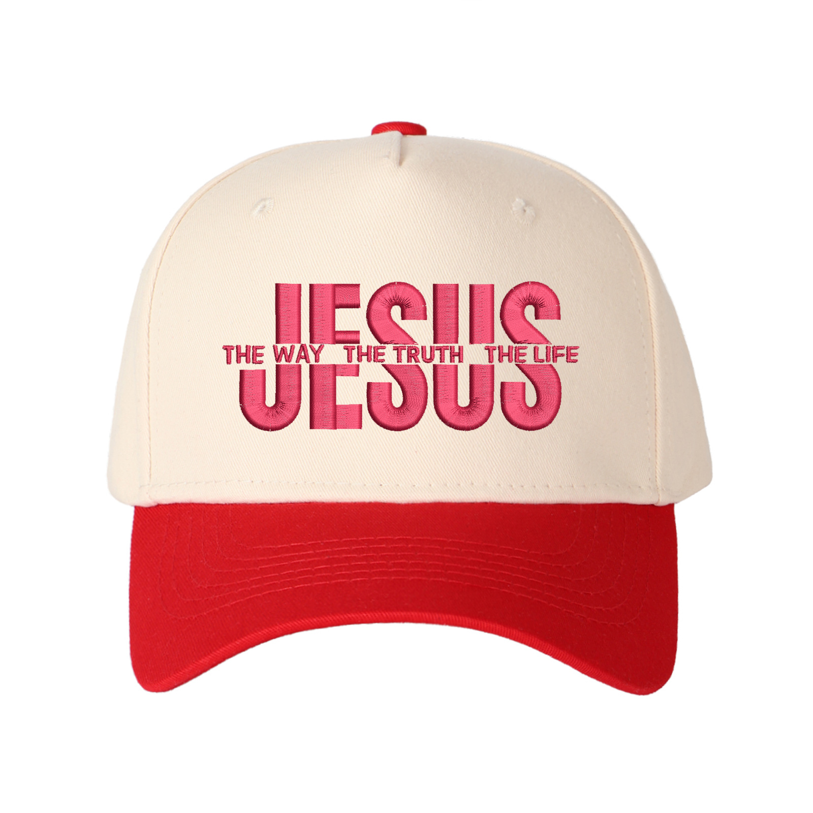 Jesus The Way The Truth The Life Embroidered Trucker Hat product details