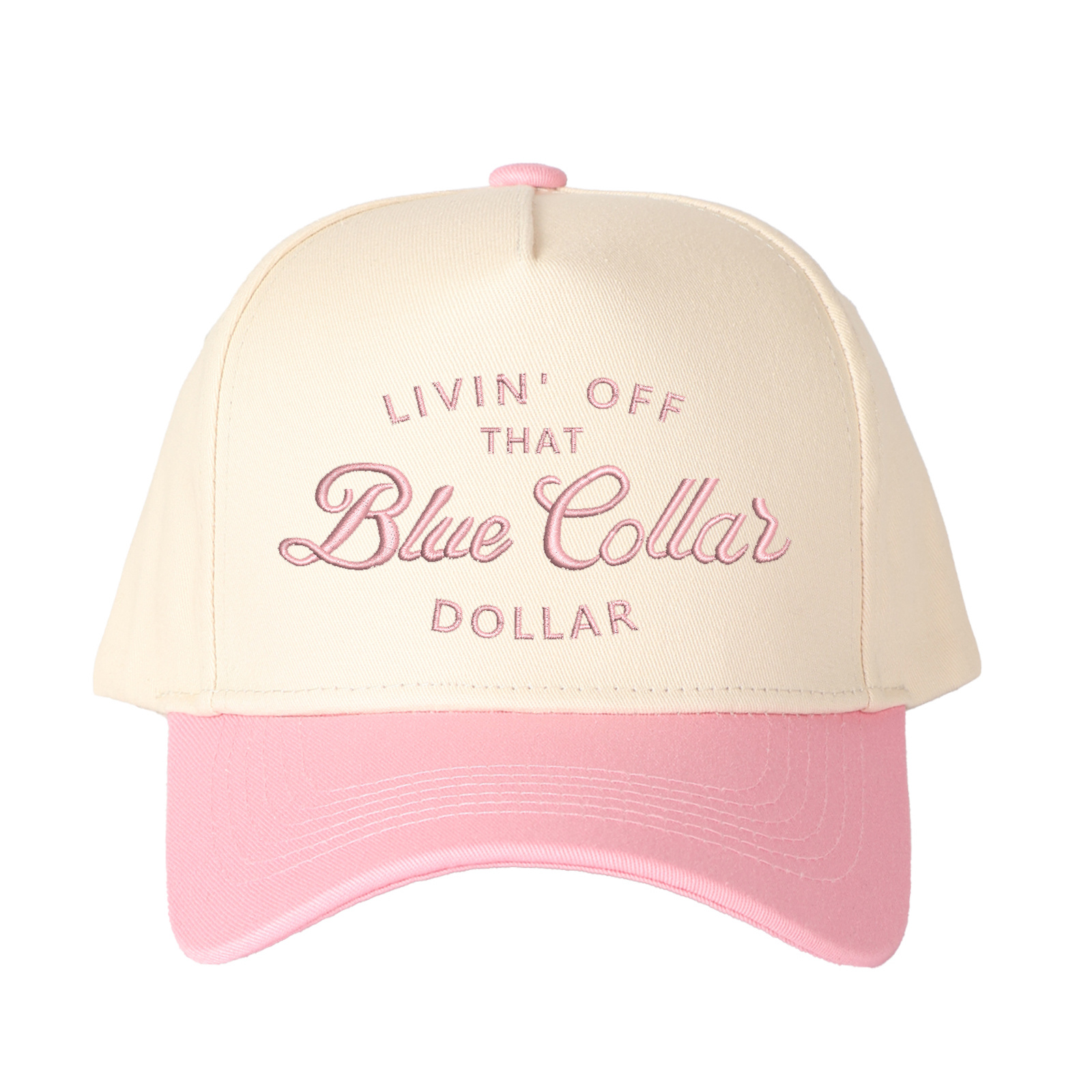 Livin' Off That Blue Collar Dollar Embroidered Trucker Hat product details