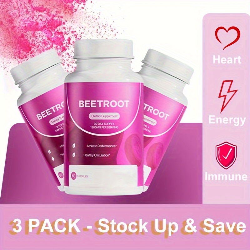 3 Flaschen Rote-Bete-Extrakt-Kapseln 1600 mg – Tägliche Unterstützung für Darmkomfort, innere Stärke und leichten Glanz. Rote-Bete-Ergänzung – 180 Kapseln_voghion.com