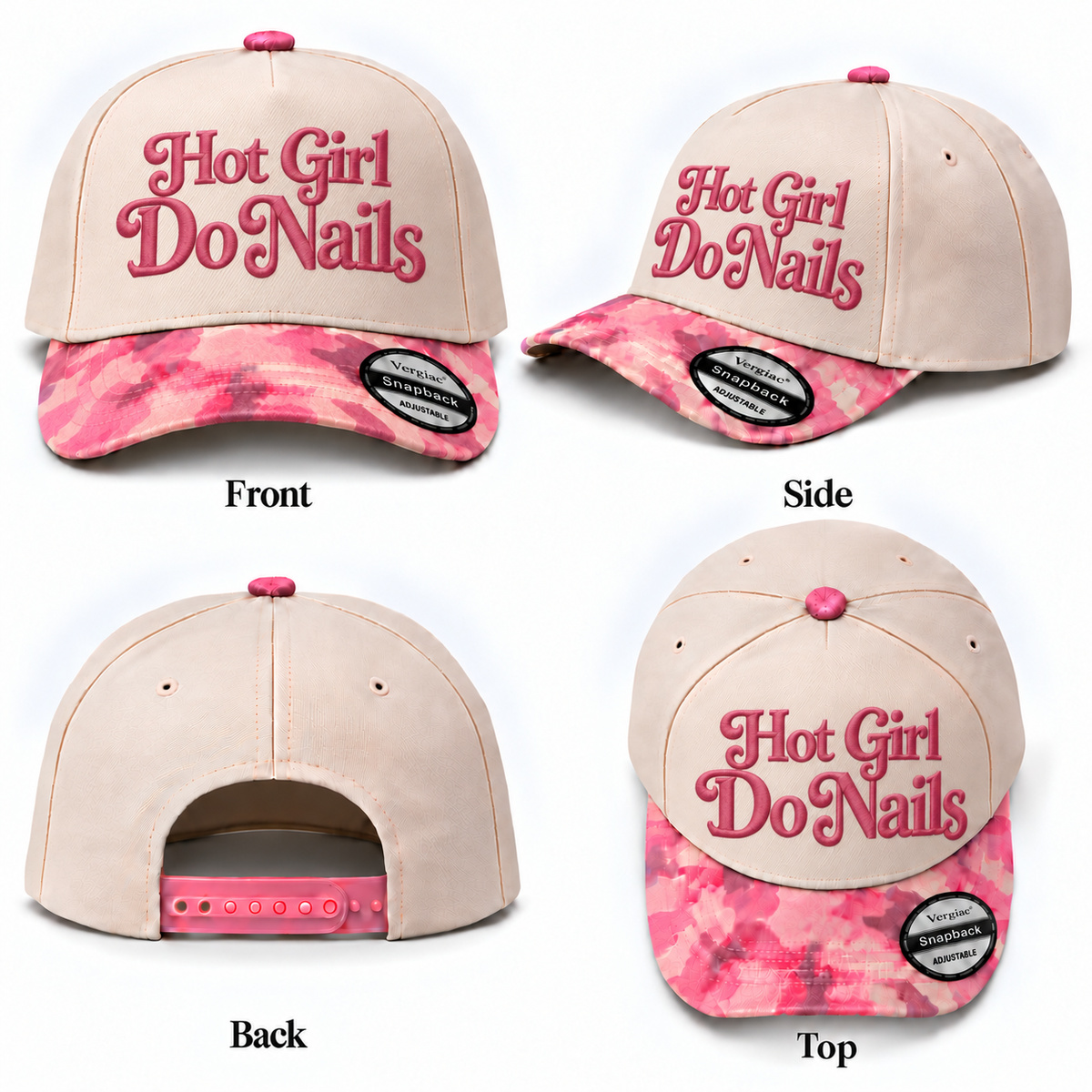 Hot Girl Do Nails Vintage 5-Panel Trucker Hat product details