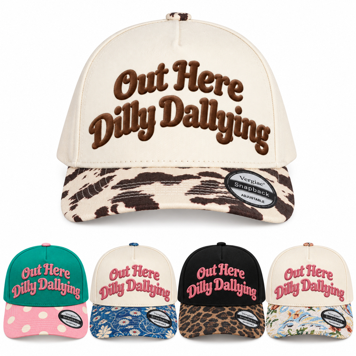 Out Here Dilly Dallying 5-Panel Trucker Hat product details