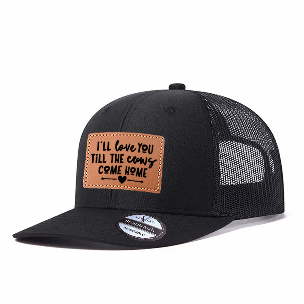 I'll Love You Till The Cows Come Home Leather Patch Trucker Hat product details