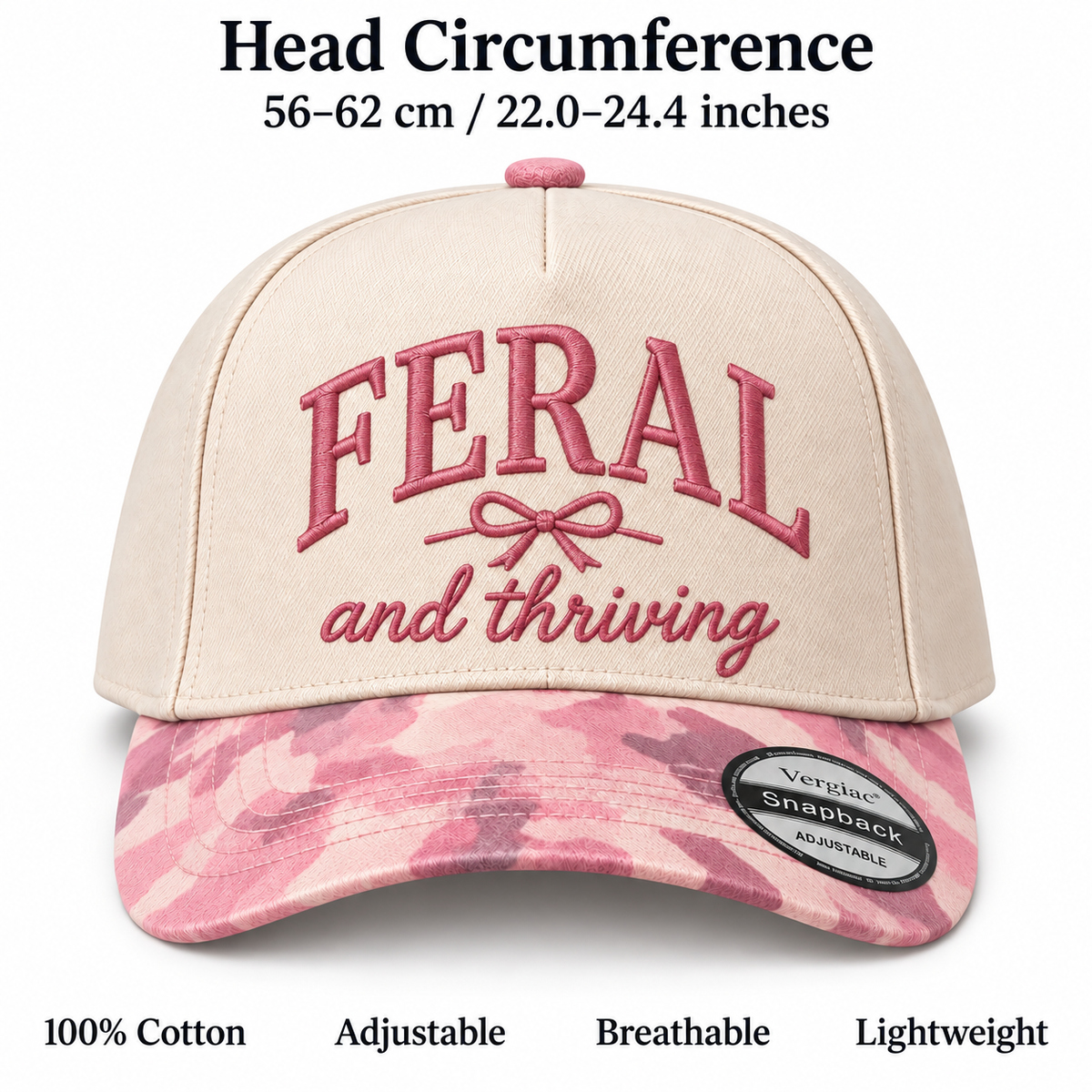 Feral And Thriving 5-Panel Trucker Hat product details
