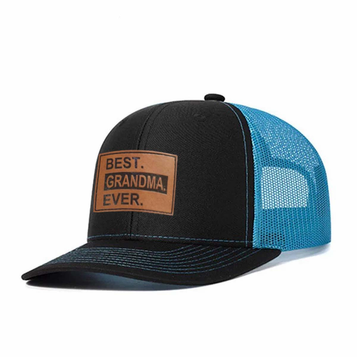 Best.grandma.ever. Leather Patch Trucker Hat product details