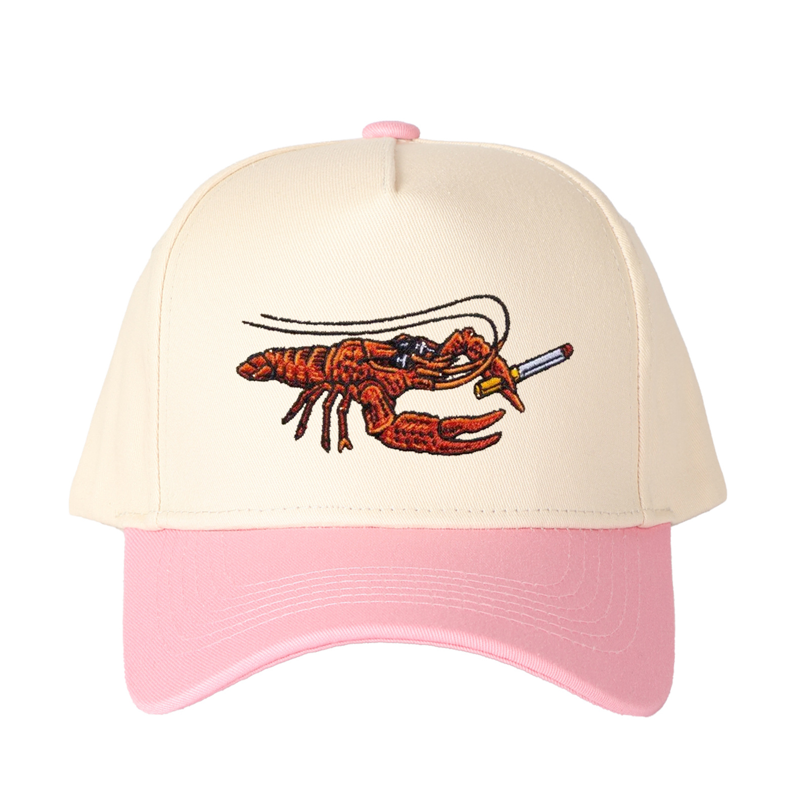 Cartoon Crayfish Embroidered Trucker Hat product details