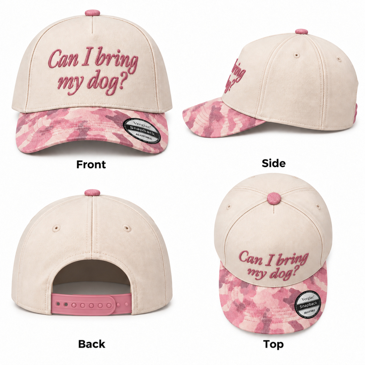 Can I Bring My Dog Pet-themed 5-Panel Trucker Hat product details