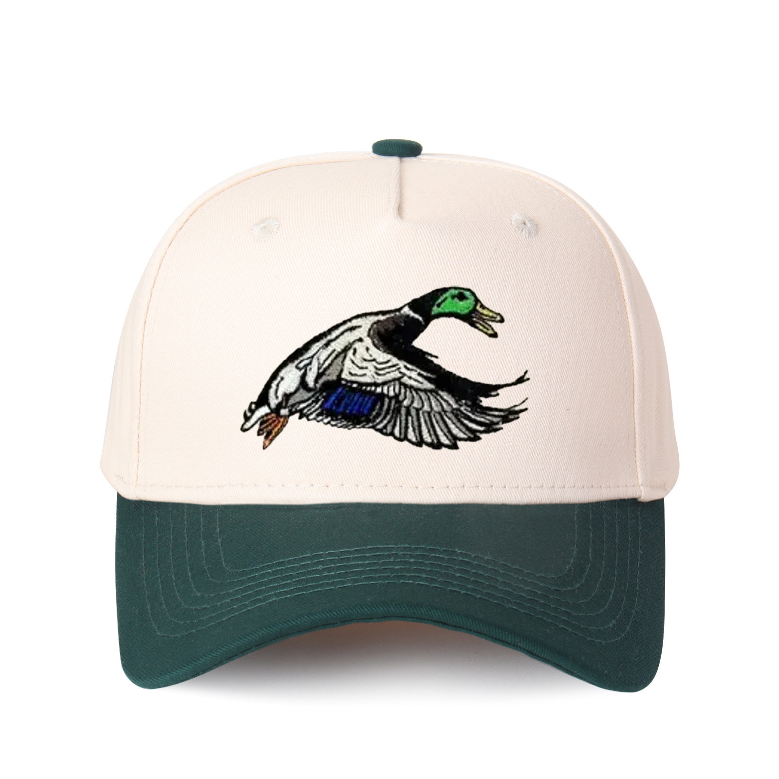 Flying Mallard Duck Embroidered Trucker Hat product details