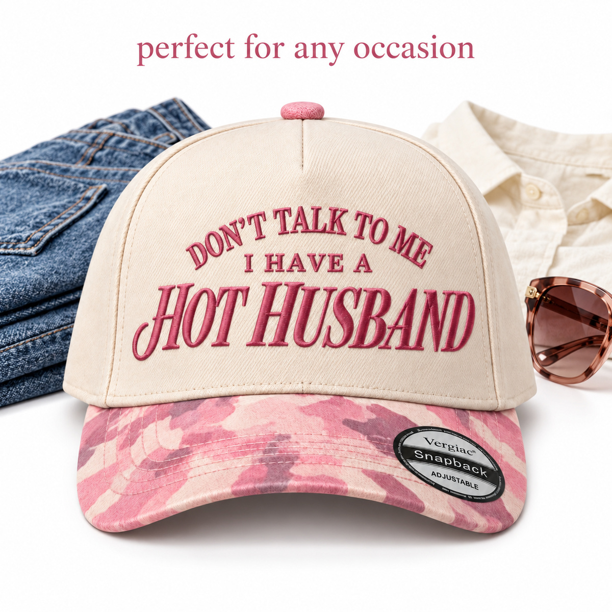 Dont Talk To Me I Have A Hot Husband 5-Panel Trucker Hat product details