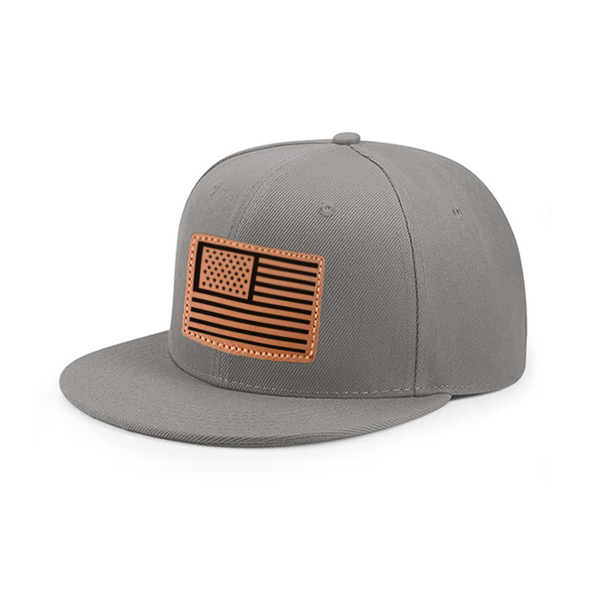 American Flag Leather Patch Trucker Hat product details