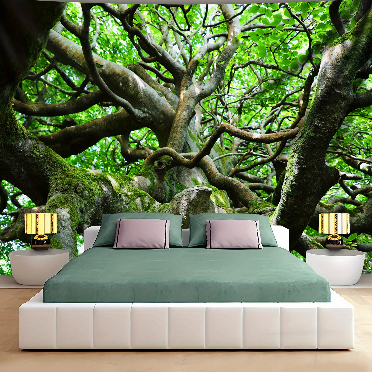 1pc Ultra Large Size Ancient Big Tree Trunk Aesthetics Print Tapestry Free Hanging Clips For Living Room Bedroom Office Party Birthday Gift Decoration_voghion.com