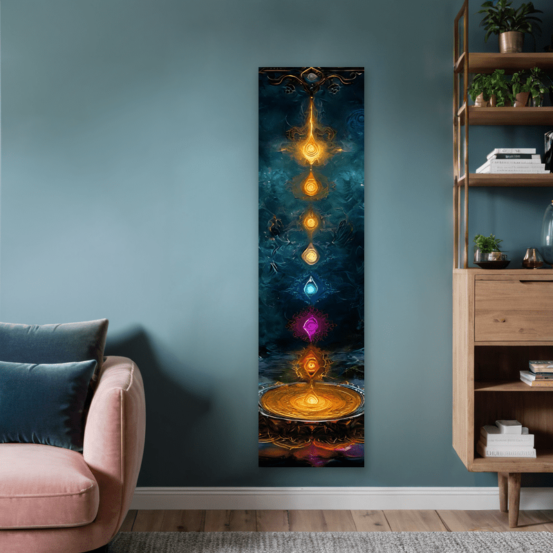 1 Stück farbenfroher Chakra-Energie-Mandala-Wandteppich aus waschbarem Polyester mit sieben Chakra-Steinen für Yogastudios und spirituelle Meditationsräume_voghion.com