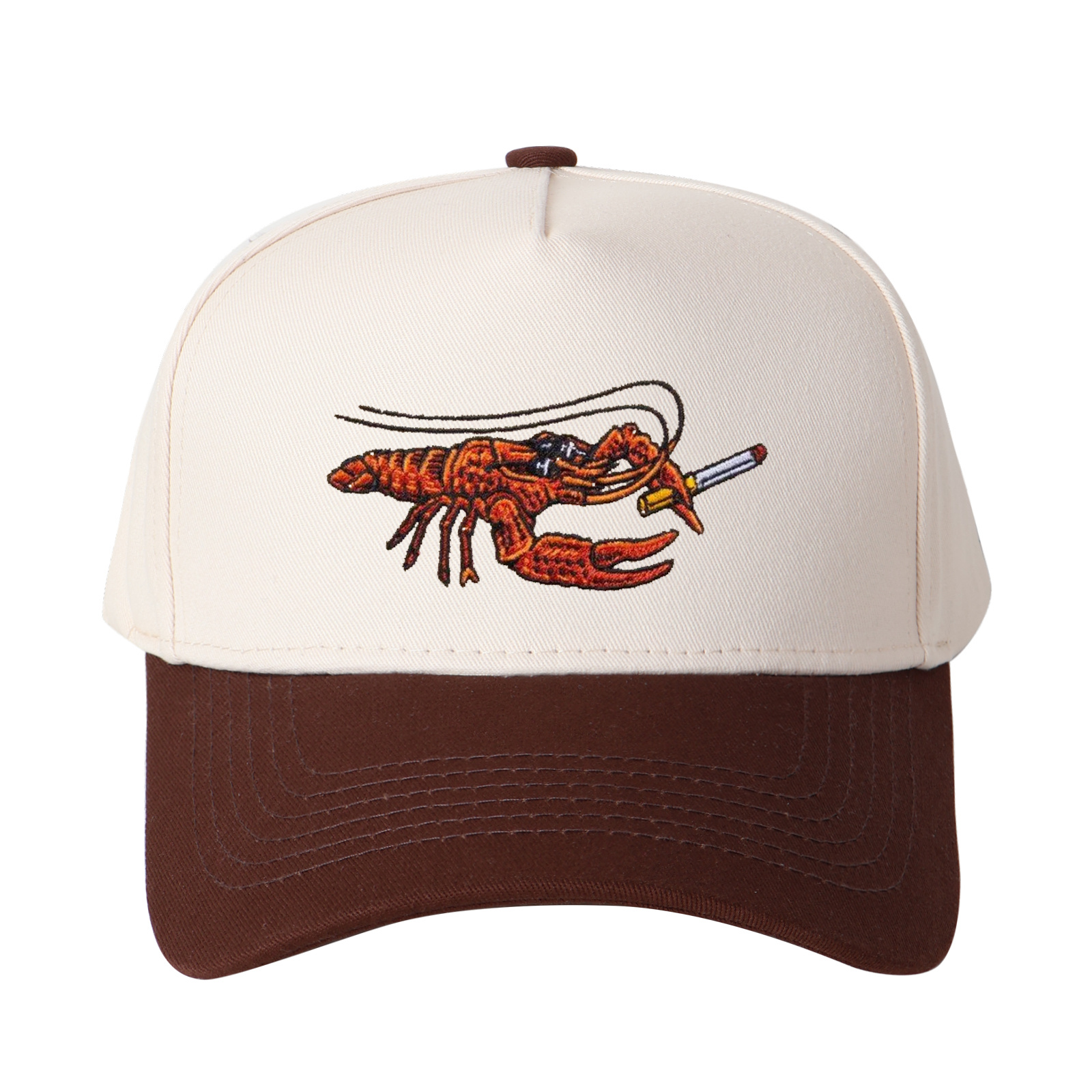 Cartoon Crayfish Embroidered Trucker Hat product details