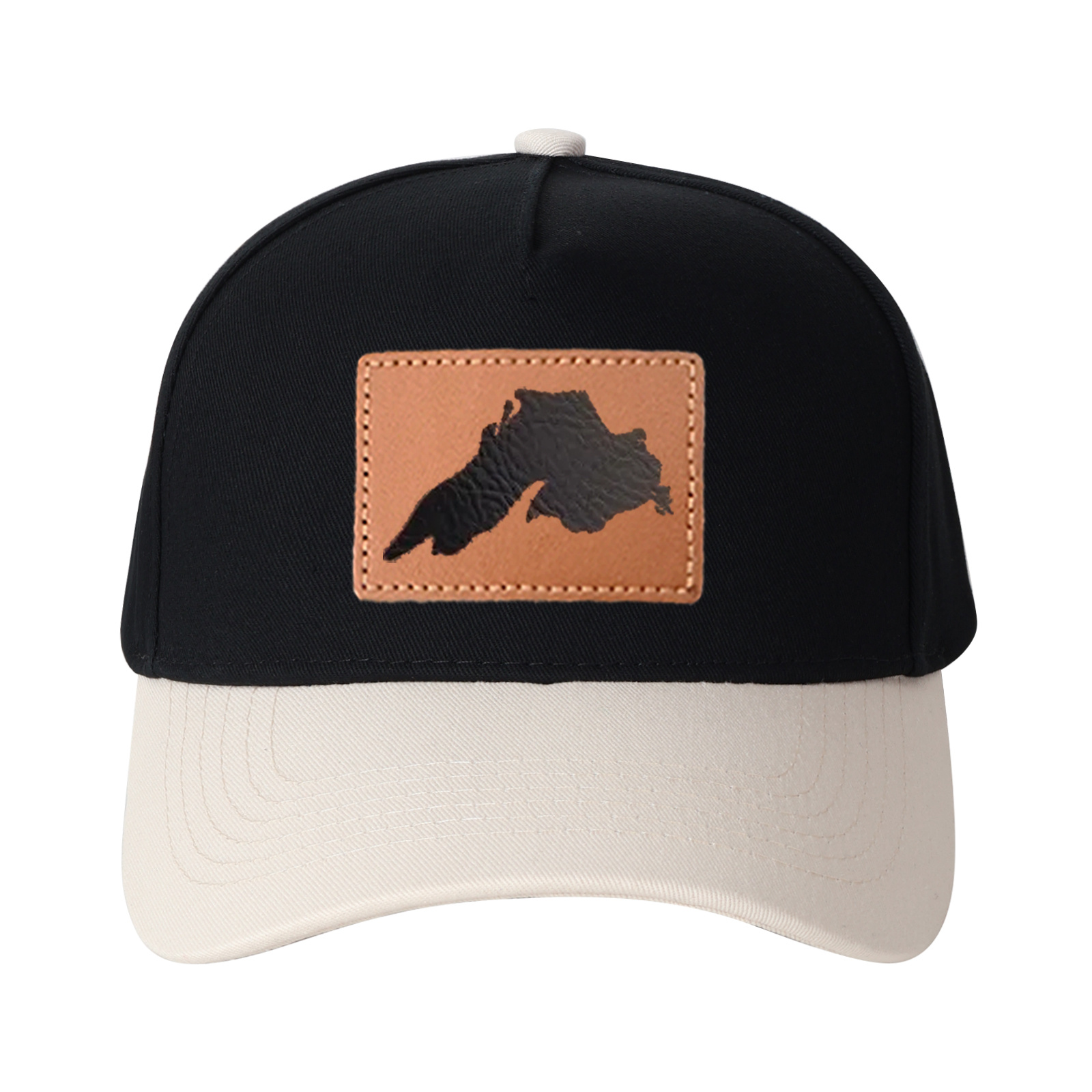 Upper Peninsula Of Michigan Leather Patch Trucker Hat product details