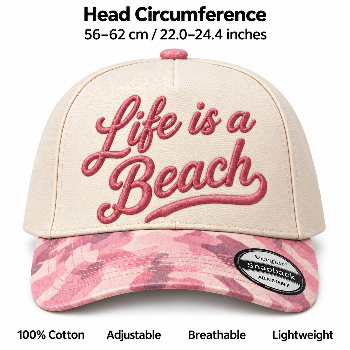 Life Is A Beach 5-Panel Trucker Hat product details