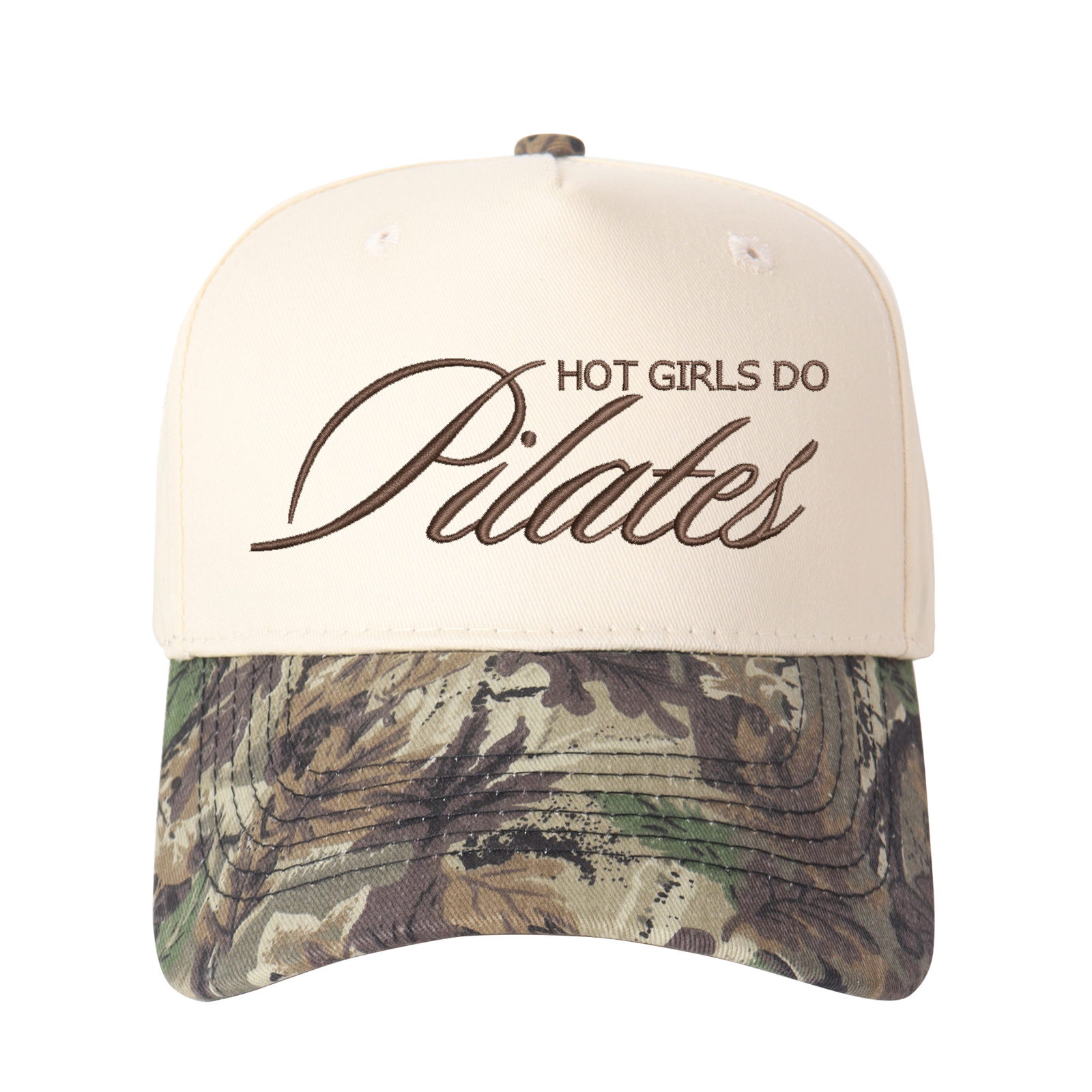 Hot Girls Do Pilates Embroidered Trucker Hat product details
