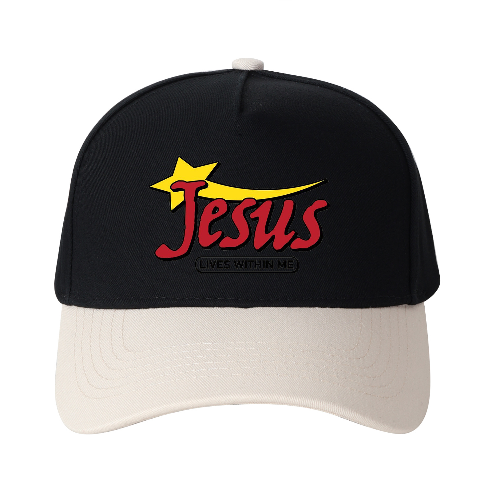Jesus Lives Within Me Embroidered Trucker Hat product details