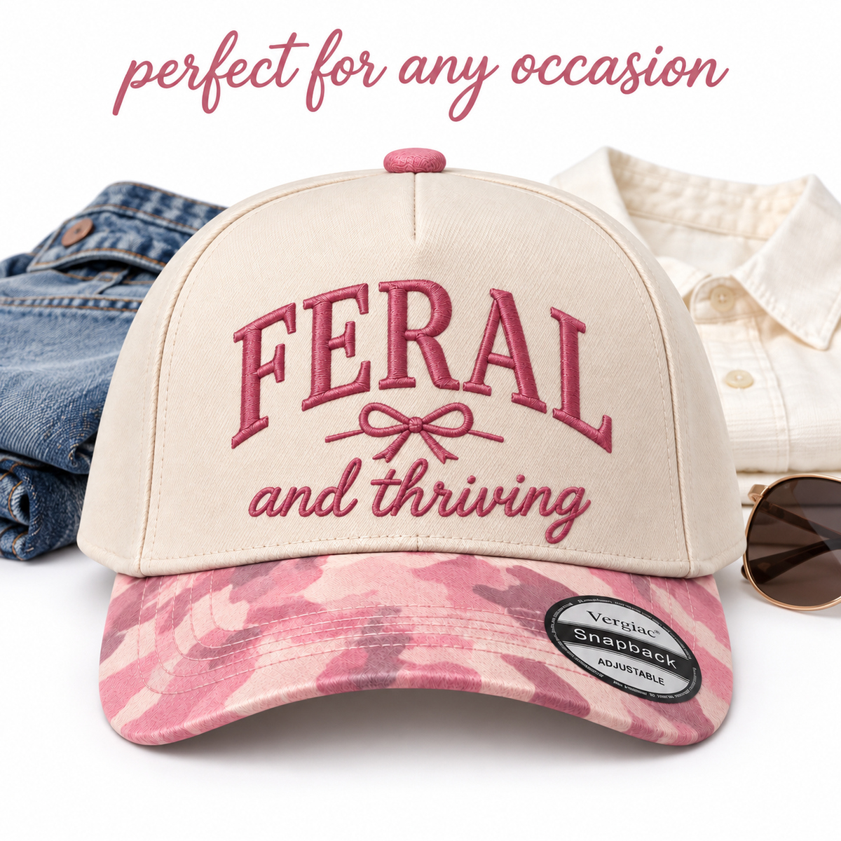 Feral And Thriving 5-Panel Trucker Hat product details