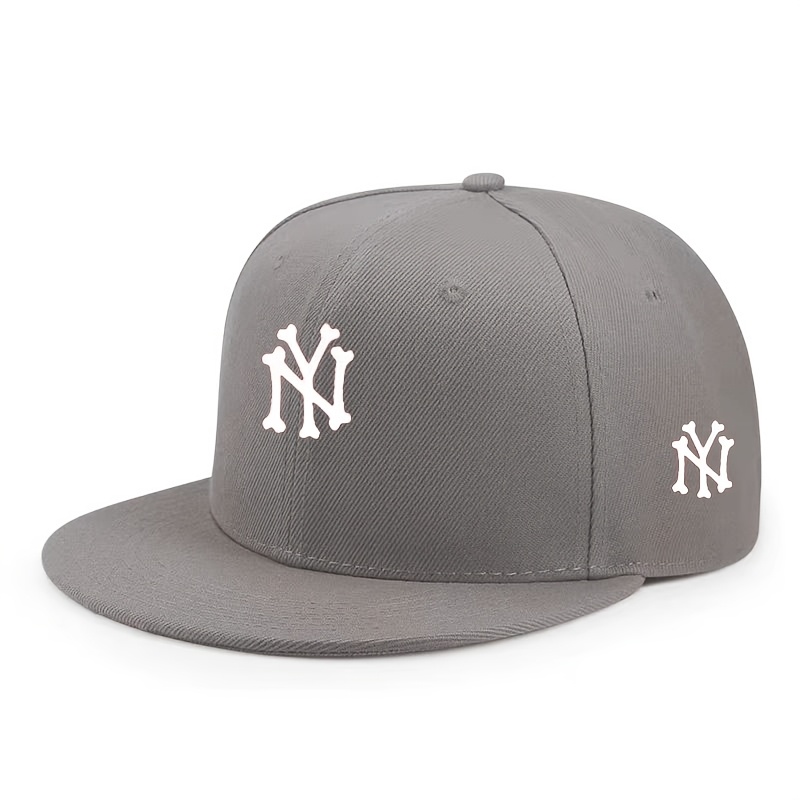 NY Letter Print Flat-Brim Cap product details